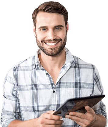 Homme dans site web pour Fleuristes